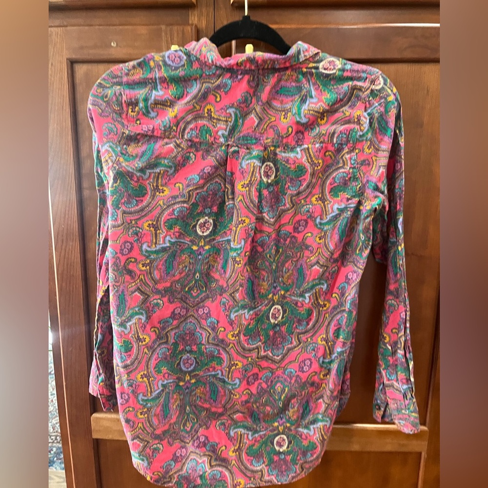 Sundance Pink and Green Paisley Button-Down Shirt - Picture 3 of 5